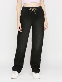 Spykar - Women Black Cotton Straight Fit Clean Look High Rise Jeans