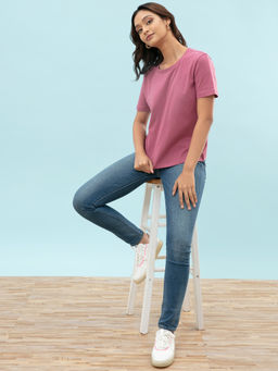 Twenty Dresses by Nykaa Fashion - XXD Basics Casual Love Onion Pink T-Shirt