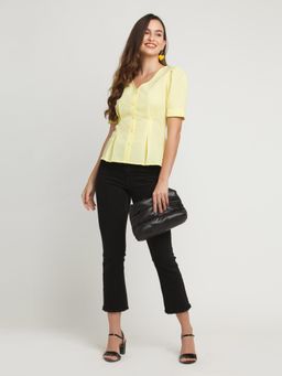 Zink London - Women's Yellow Solid Top