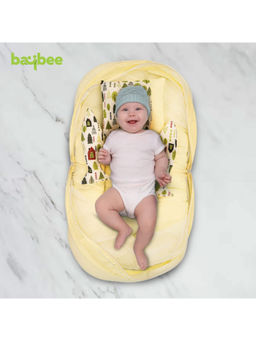 BAYBEE - Yellow Mosquito Net, Neck Pillow & 2 Bolsters for New Born Baby