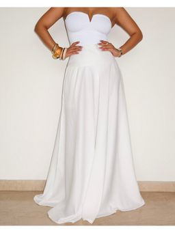 Off Duty India - Soft Gathered White Maxi Skirt