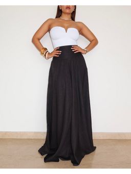 Off Duty India - Soft Gathered Black Maxi Skirt