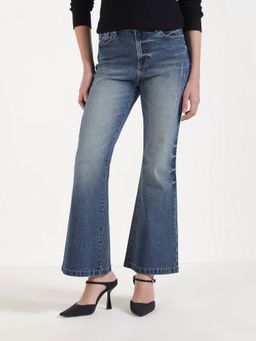 Xpose - Women Blue Comfort Flared High-Rise Low Distressed Stretchable Jeans