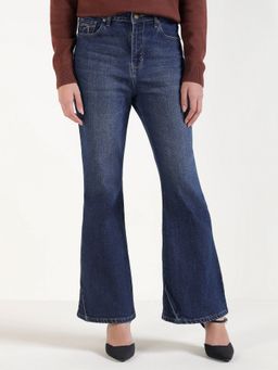 Xpose - Women Navy Blue Comfort Flared High-Rise Stretchable Jeans