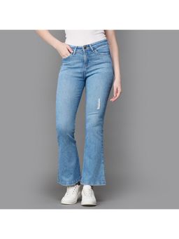 Xpose - Women Blue Comfort Flared High-Rise Low Distressed Stretchable Jeans