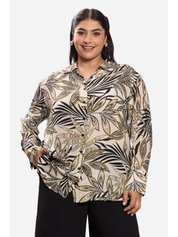 Virgio - Women Cream Viscose Printed Shirt
