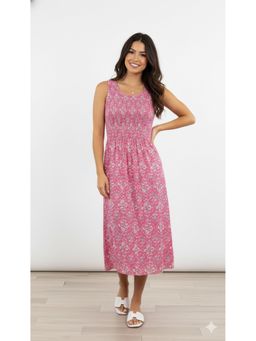 NOBARR - Women Viscose Pink Floral Printed Dress