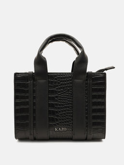 Kazo - Black Kael Satchel Bag with Detachable Strap (S)