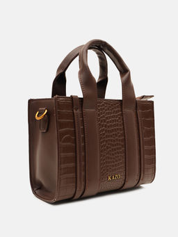 Kazo - Brown Kael Satchel Bag with Detachable Strap (S)