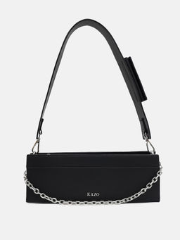 Kazo - Black Muse Shoulder Bag with Detachable Strap (S)