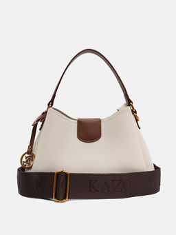 Kazo - Beige Nova Satchel Bag with Detachable Strap (M)