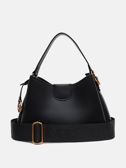Kazo - Black Nova Satchel Bag with Detachable Strap (M)