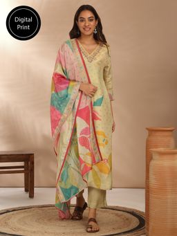 Likha - Pure Tissue Shimmer Printed & Embellished Pakistani Kurta Pant & Dupatta (Set of 3)