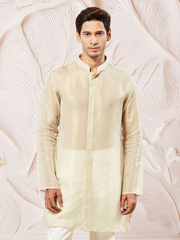 Vastramay - Beige Solid Regular Fit Kurta
