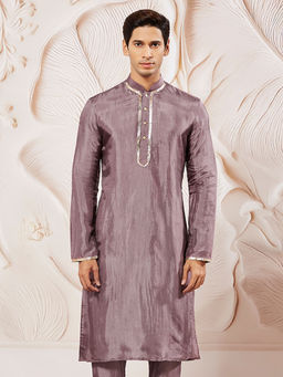 Vastramay - Lavender Solid Regular Fit Kurta