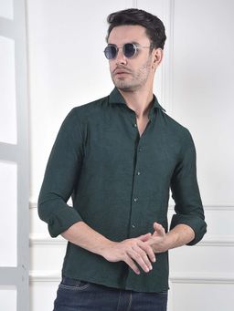 CRIMSOUNE CLUB - Men's Green Jacquard Shirt