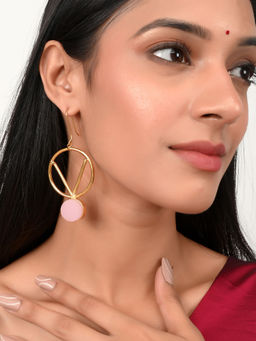 Silvermerc Designs - Gold Plated Circular Western Drop Dangle Earrings