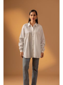 Naseebo - Ivory Bloom Lace Shirt