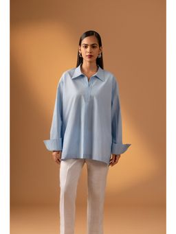 Naseebo - Blue Sky Haze Cotton Poplin Shirt