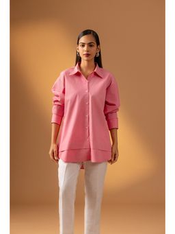 Naseebo - Coral Pink Cotton Poplin Shirt