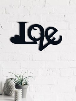eCraftIndia - "Love with Heart" Love Theme Black Wood Wall Art Cut out