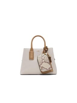 Aldo - JEYNNA Womens Beige Satchel Bag With Detachable Strap & Pouch