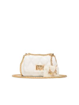 Aldo - MIA Womens White Cross Body Sling Bag With Detachable Strap & Pouch