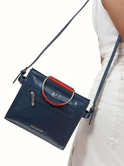 Hidesign - Genuine Leather Womens Crossbody Sling Bag - Midnight Blue (M)