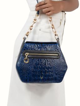 Hidesign - Genuine Leather Womens Sling Bag With Detachable Strap - Midnight Blue (S)