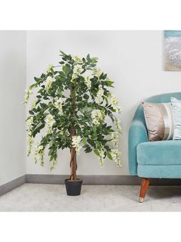 HomeTown - Ilana Artificial Wisteria Potted Tree 120 cm In White Colour