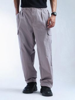 Flying Machine - Grey Solid Cobain Loose Fit Cargo