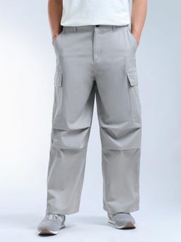 Flying Machine - Grey Solid Twill Cargo