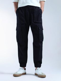 Flying Machine - Blue Twill Relaxed Fit Joggers