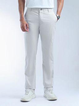 Flying Machine - White F-Jango Straight Fit Solid Twill Trousers