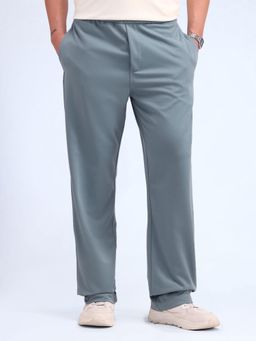 Flying Machine - Blue Solid Flat Front Trousers