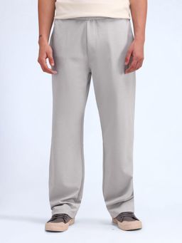 Flying Machine - Grey Solid Straight Fit Trousers