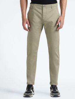 Flying Machine - Green Slash Slim Tapered Fit Twill Chinos
