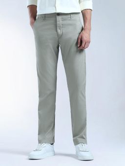 Flying Machine - Green F-Jango Straight Fit Dobby Trousers