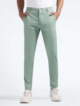 Flying Machine - Blue Mid Rise Slash Slim Tapered Fit Chinos