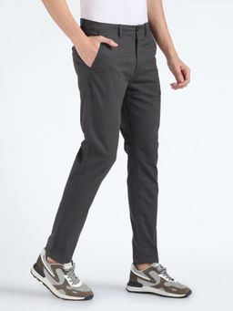 Flying Machine - GreyTapered Solid Twill Trousers
