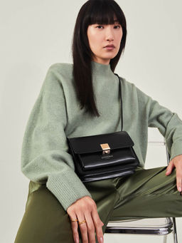 Accessorize London - Women'S Black Boxy Sling Bag