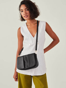 Accessorize London - Women'S Black Jemma Fold Sling Bag