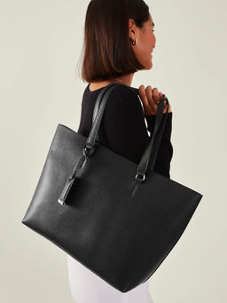 Accessorize London - Women'S Black Classic Large Tote Bag