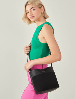 Accessorize London - Women'S Black Mini Bucket Sling Bag