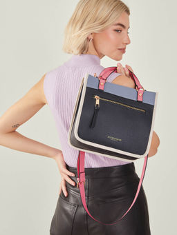 Accessorize London - Women'S Navy Blue Mini Colour Block Sling Bag