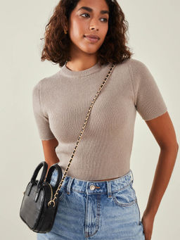 Accessorize London - Women'S Black Faux Croc Mini Sling Bag