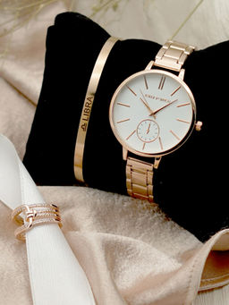 Joker and Witch - Joker & Witch White Stainless Steel Watch and Bracelet With Ring (Set of 3)