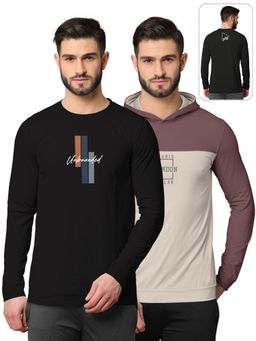 BULLMER - Printed Full Sleeve Sweatshirts For Men Multi-color (Pack of 2)