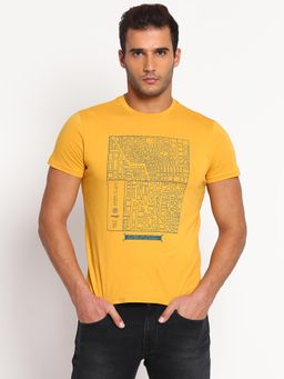Wrangler - Men Mustard Graphic Regular Fit T-Shirt