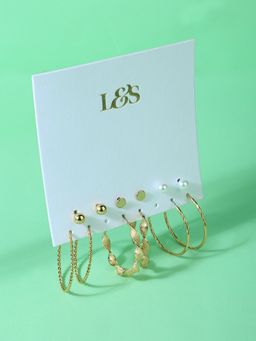 Lilly & Sparkle - Gold-Toned Contemporary Hoop Earrings